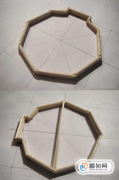 筷子制作的建筑物模型