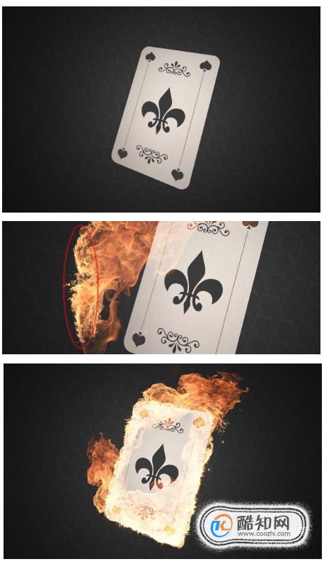 P合成火焰燃烧的扑克牌酷炫特效教程