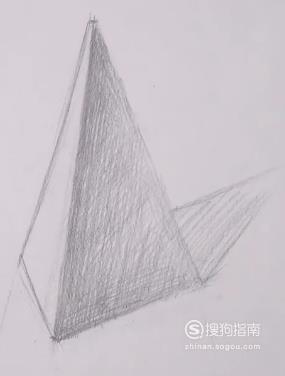 三棱锥石膏几何体的素描画法